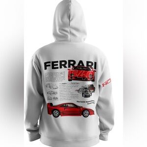 TikTok Ferrari F40 Hoodie: Artful Speed and Style medium